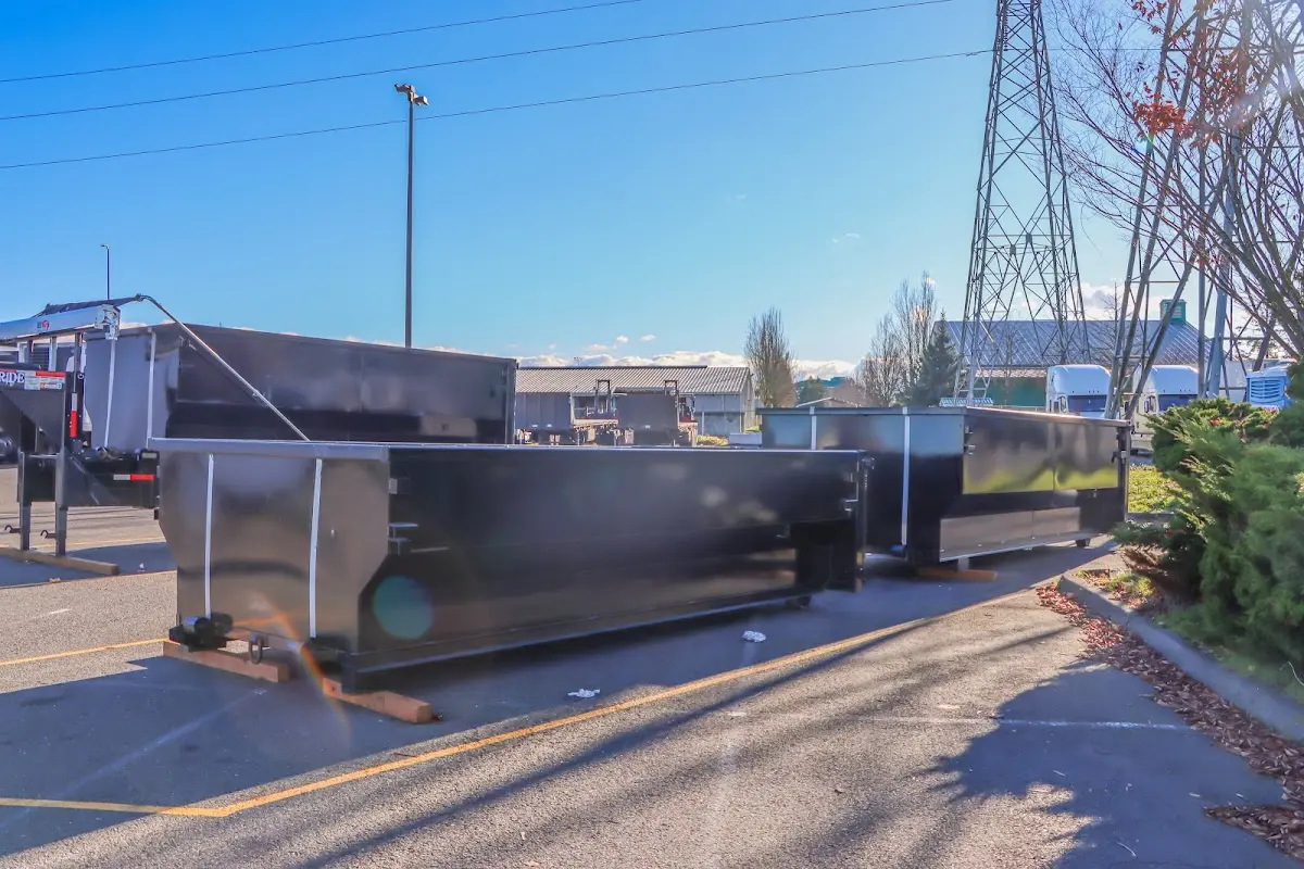 Roll-off dumpster ready for waste disposal at job site for Construction Dumpster Rental in Gleneagle